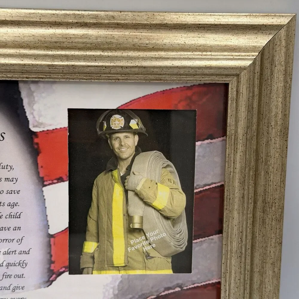 Fireman’s Prayer Photo Frame 10.5” x 10.5” Firefighter Memorial Keepsake Picture